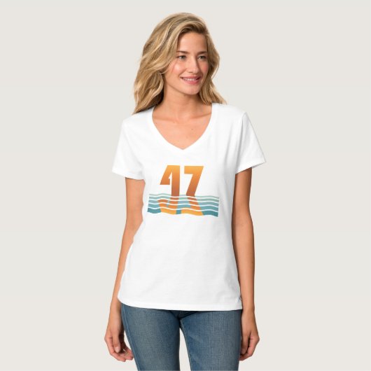 Women's Sunset 47 V-Neck 2-Side V2 T-Shirt Tシャツ (正面フル)