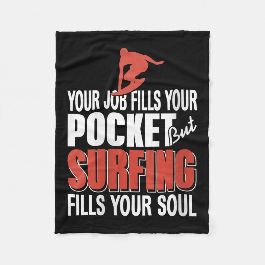 Womens Surfing Fills Your Soul Job Fills Cket Coas フリースブランケット (正面)