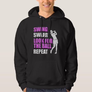 Womens Swing Swear Look For Ball Repeat Funny Golf パーカ