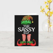 Womens Sy Elf Christmas Family Matching Group V T カード (黄色い花)