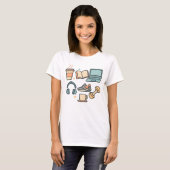 Women's T-Shirt - Daily Life Icons Work & Wellness Tシャツ (正面フル)