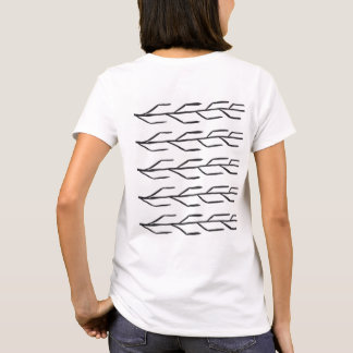 Women's T-shirt stripes and loops Ink Tシャツ