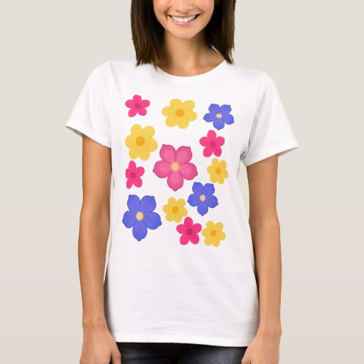 Women's T-shirt with floral print Tシャツ (正面)