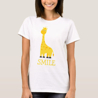 Women's T-shirt with giraffe Tシャツ