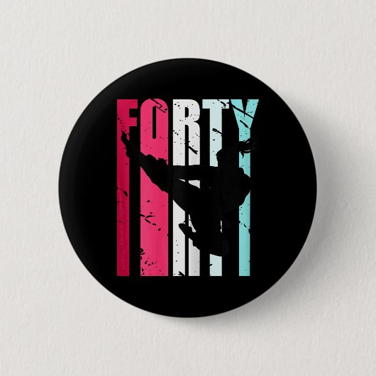 Womens Taekwondo 40th Birthday Martial Arts Karate 缶バッジ (正面)