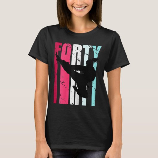 Womens Taekwondo 40th Birthday Martial Arts Karate Tシャツ (正面)