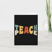 Womens Teach Peace Retro Teacher Motivational Educ カード (正面)