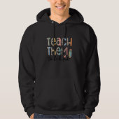 Womens Teach Them To Be Kind Teacher Leopard Penci パーカ (正面)