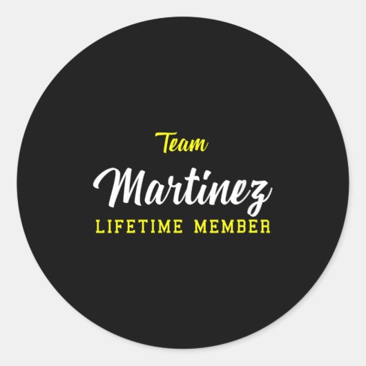 Womens Team Martinez Lifetime Member Surname Birth ラウンドシール (正面)