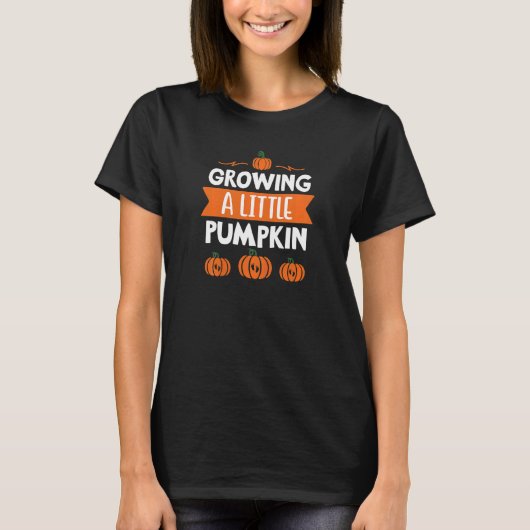 Womens Thanksgiving Pregnancy Announcement Growing Tシャツ (正面)