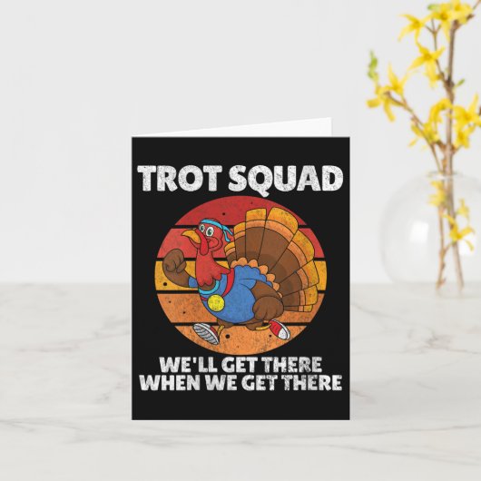 Womens Thanksgiving Running Turkey Trot Squad, Tro カード (黄色い花)