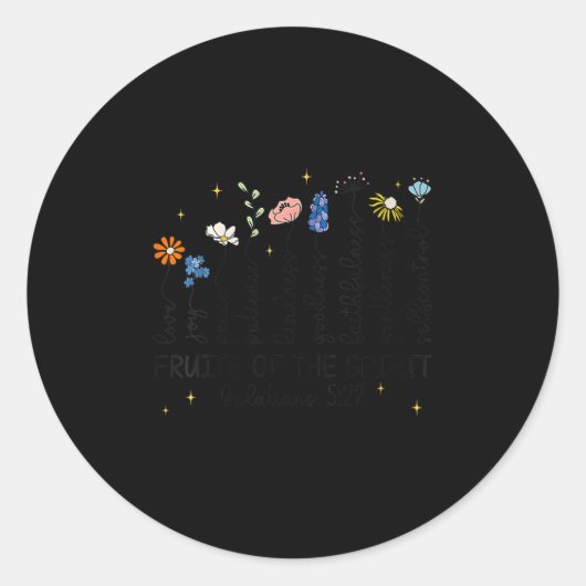 Womens The Fruits Of The Srit Christian Wildflower ラウンドシール (正面)