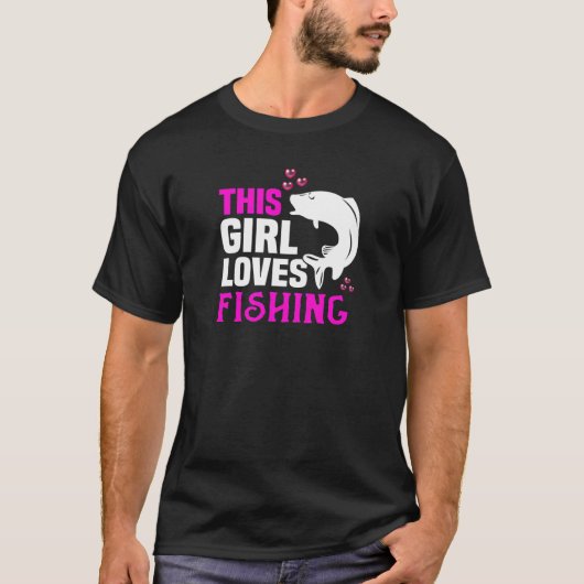 Womens This girl loves fishing and anglers Tシャツ (正面)