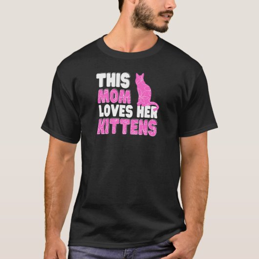 Womens This Mom Loves Her Kittens Cute Cat Family Tシャツ (正面)
