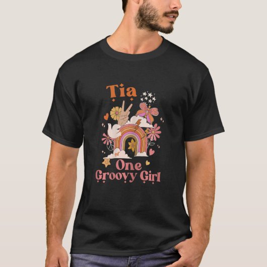 Womens Tia of One Groovy Girl Boho Hippie Retro Ra Tシャツ (正面)
