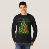 Womens Tiger  Xmas Lights Ugly Tiger Christmas Tre Tシャツ (正面フル)