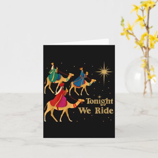 Womens Tonight We Ride Christmas 3 Wise Men Christ カード (黄色い花)