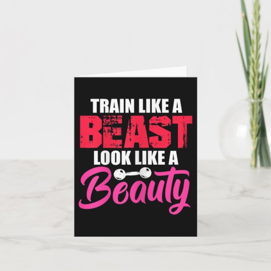 Womens Train Like A Look Like A Beauty Gym Workout カード (正面)