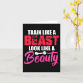 Womens Train Like A Look Like A Beauty Gym Workout カード (黄色い花)