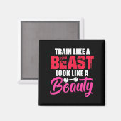 Womens Train Like A Look Like A Beauty Gym Workout マグネット (正面/裏面)