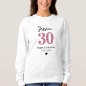 womens tshirts thirty milestone Pink Glitter スウェットシャツ (正面)