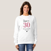 womens tshirts thirty milestone Pink Glitter スウェットシャツ (正面フル)