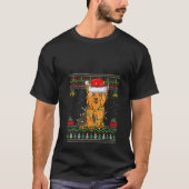 Womens Ugly Sweater Style Santa Yorkshire Terrier Tシャツ (正面)