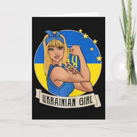 Womens Ukrainian Girl Ukraine Flag Merchandise Ukr カード (正面)