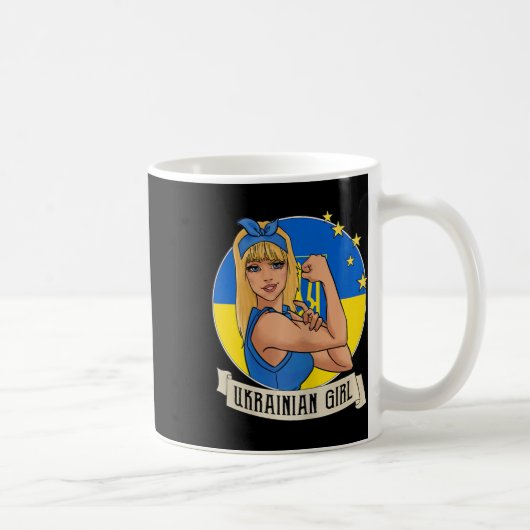 Womens Ukrainian Girl Ukraine Flag Merchandise Ukr コーヒーマグカップ (右)