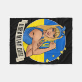 Womens Ukrainian Girl Ukraine Flag Merchandise Ukr フリースブランケット (正面(横))