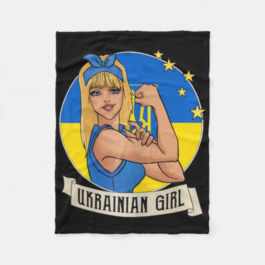 Womens Ukrainian Girl Ukraine Flag Merchandise Ukr フリースブランケット (正面)