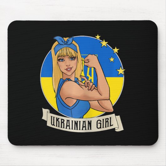 Womens Ukrainian Girl Ukraine Flag Merchandise Ukr マウスパッド (正面)