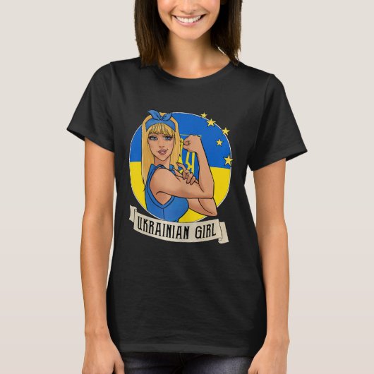 Womens Ukrainian Girl Ukraine Flag Merchandise Ukr Tシャツ (正面)