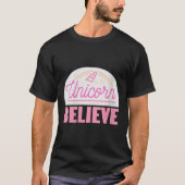 Womens Unicorn Believe Sitive Magic Fantasy Rainbo Tシャツ (正面)