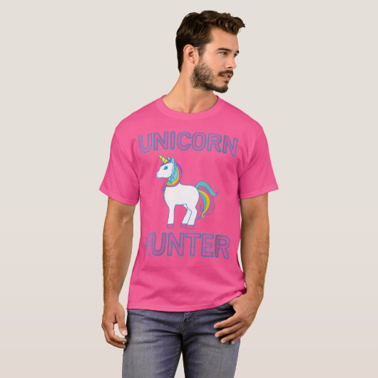 Womens Unicorn Hunter Rainbow Myth Fairytale Unico Tシャツ (正面フル)