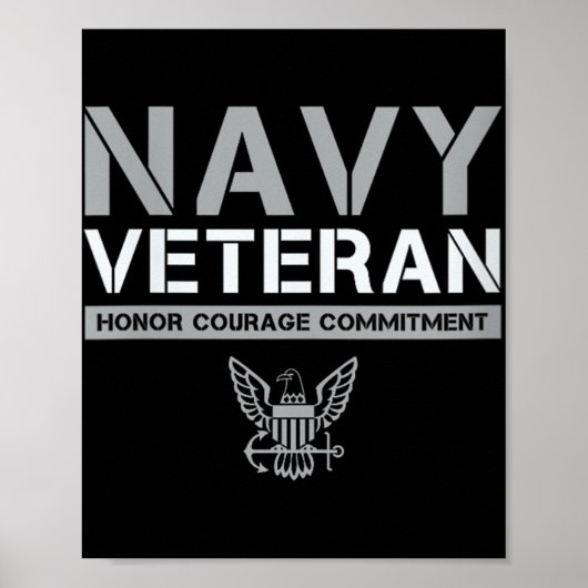 Womens Us Navy - Veteran Honor Courage Commitment ポスター (正面)