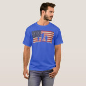 Womens USA American Flag Distressed Halloween Zomb Tシャツ (正面フル)