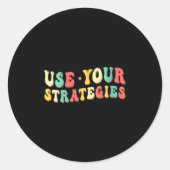 Womens Use Your Strategies Test Day Testing Exam S ラウンドシール (正面)