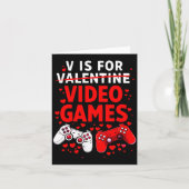 Women's V Is For Video Games Funny Valentines Game カード (正面)
