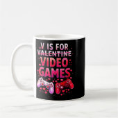 Women's V Is For Video Games Funny Valentines Game コーヒーマグカップ (左)
