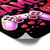 Women's V Is For Video Games Funny Valentines Game ポスター (角)
