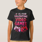 Women's V Is For Video Games Funny Valentines Game Tシャツ (正面)