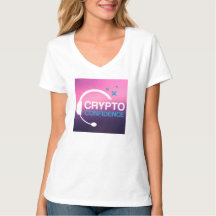 Women's V-neck t-shirt Crypto自信ポッドキャスト