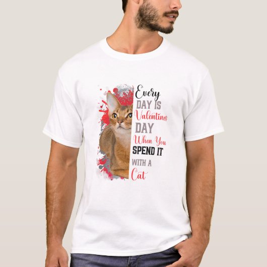Womens Valentines Day Cat Mother Mom Mum Mama Owne Tシャツ (正面)