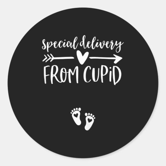 Womens Valentines Day Couples Pregnancy Announceme ラウンドシール (正面)