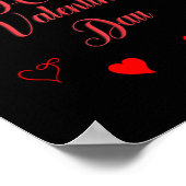 Womens Valentine's Day Love Heart Printed Casual G ポスター (角)