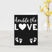 Womens Valentines Day Twin Pregnancy Announcemen V カード (黄色い花)