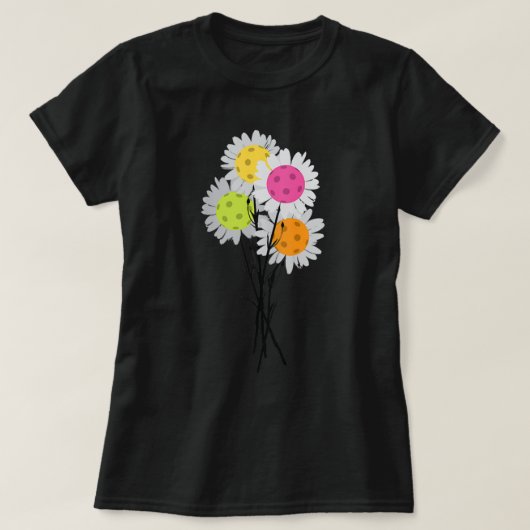 Womens Valentine's Mother's Day Pickleball Flower  Tシャツ (デザイン正面)