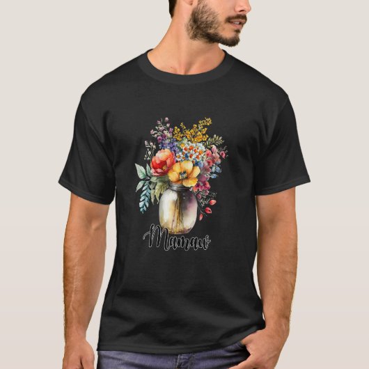 Womens Vase of Wildflowers Mamaw Tシャツ (正面)