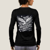 Women's Vintage 1776 独立記念日 長袖 トライブレンドTシャツ (背面)